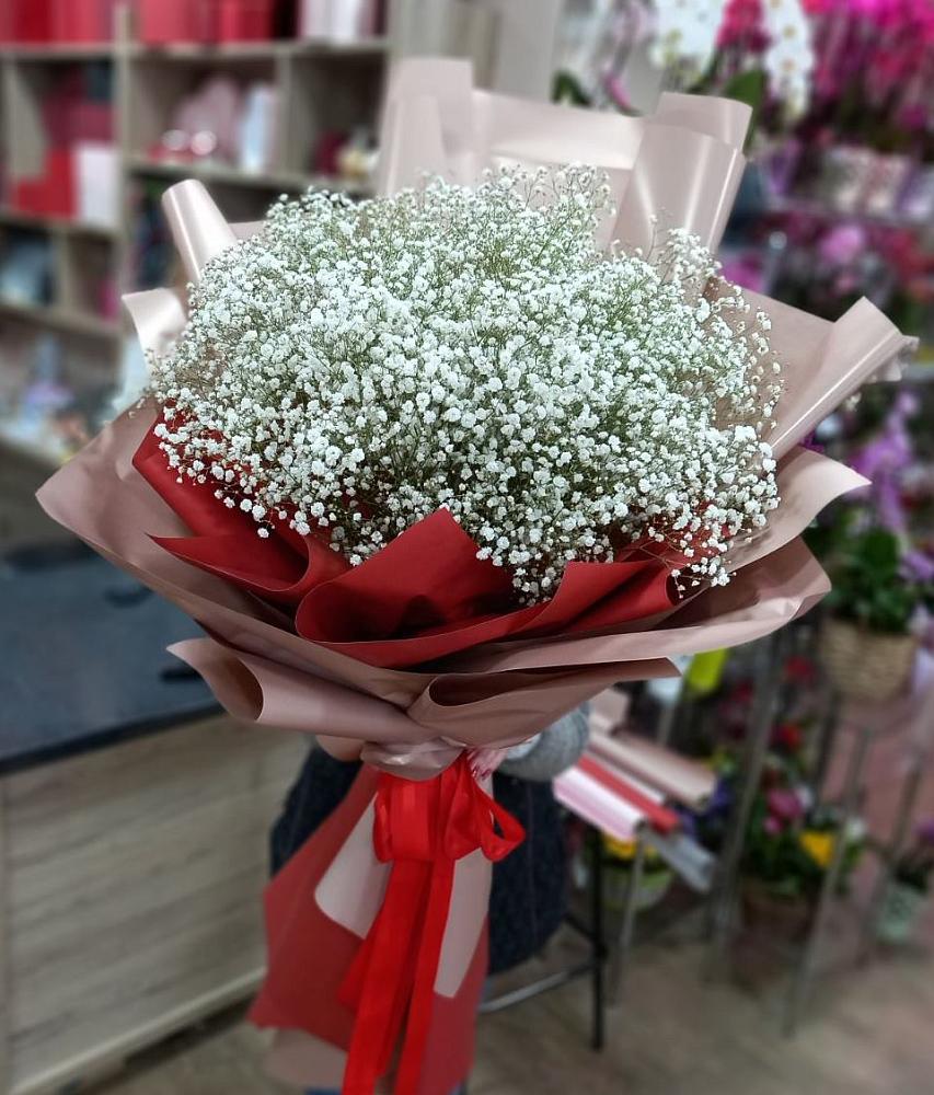 Букет Белые хлопья в Чамлыкской Букет цветов из: Гипсофила в Чамлыкской