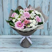 Букет цветов из:  Герберы, Альстромерии и Хризантемы #REPLACE_PRED# Чамлыкской