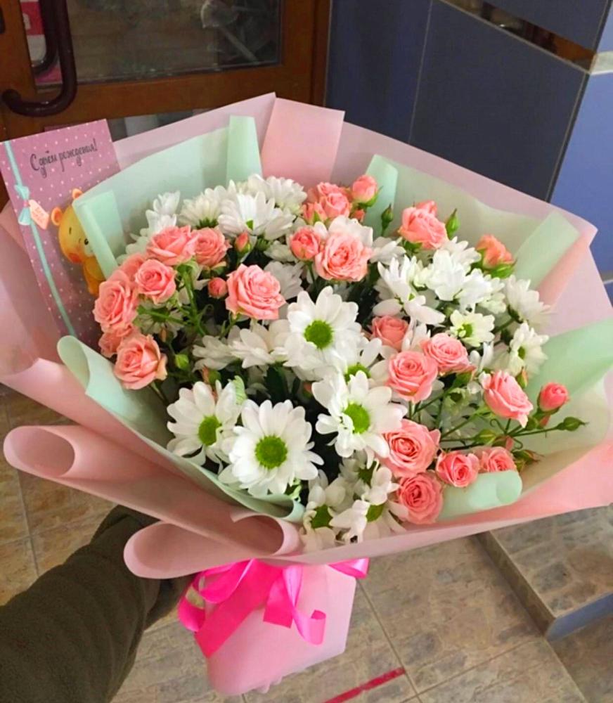 Букет цветов из: Розы и Хризантемы в Чамлыкской