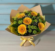Букет цветов из:  Герберы и Хризантемы в Чамлыкской
