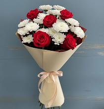 Букет цветов из:  Розы и Хризантемы в Чамлыкской