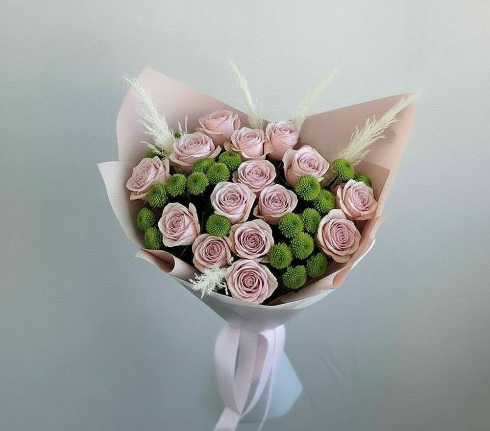 Букет цветов из: Розы и Хризантемы в Чамлыкской