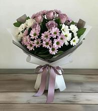 Букет цветов из:  Хризантемы и Розы в Чамлыкской