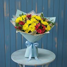 Букет цветов из:  Альстромерии и Хризантемы в Чамлыкской