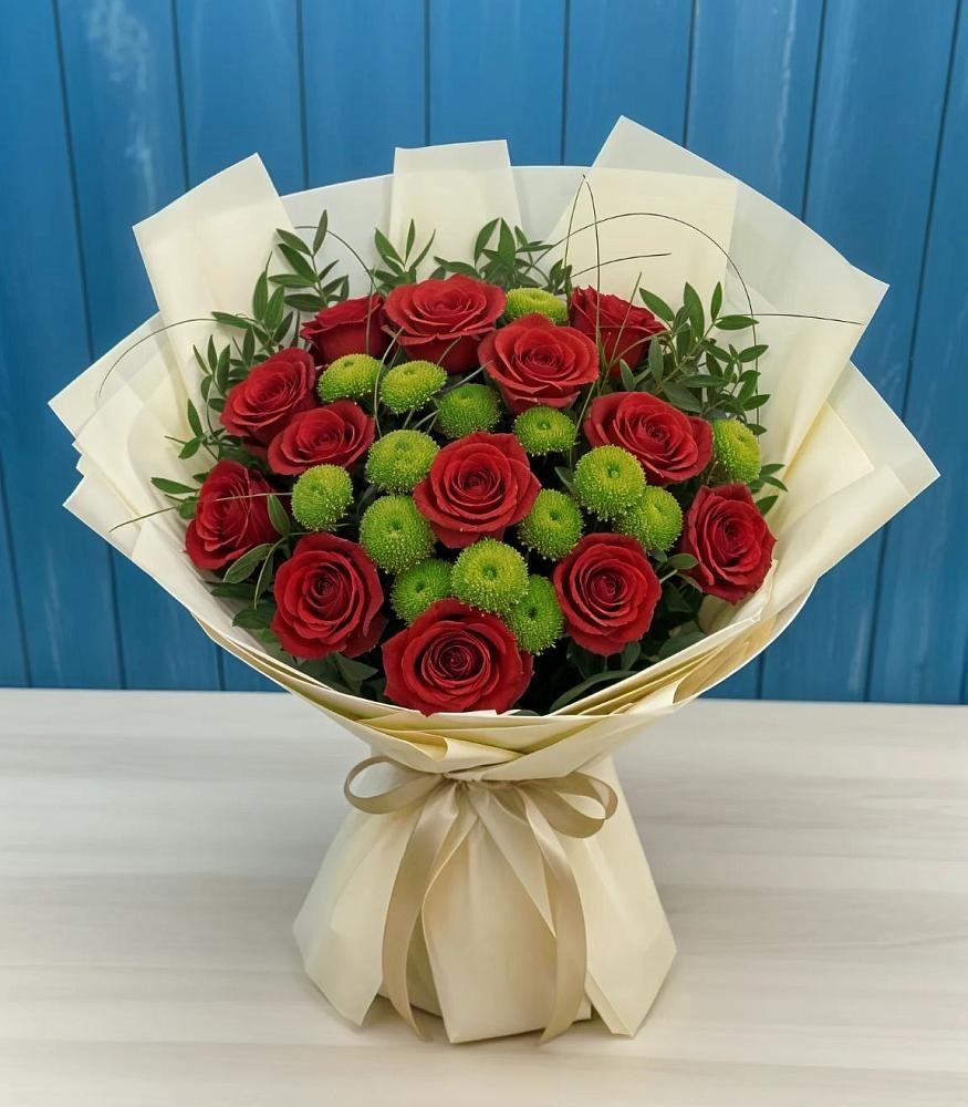 Букет цветов из: Розы и Хризантемы в Чамлыкской