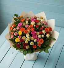 Букет Микс из разноцветных кустовых роз #REPLACE_PRED# Чамлыкской